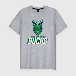 Футболка slim-fit Milwaukee Bucks NBA, цвет: меланж