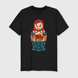 Футболка slim-fit Матрёшка джокера, цвет: черный