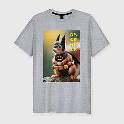 Футболка slim-fit Bat squirrel - oreshnik meme, цвет: меланж