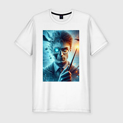 Футболка slim-fit Harry Potter - wizard with magic stick, цвет: белый