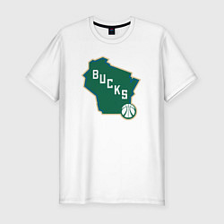 Футболка slim-fit Bucks team, цвет: белый