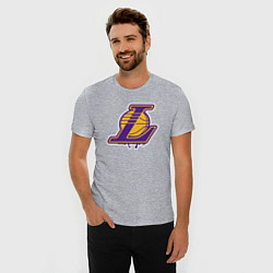 Футболка slim-fit Lakers team, цвет: меланж — фото 2