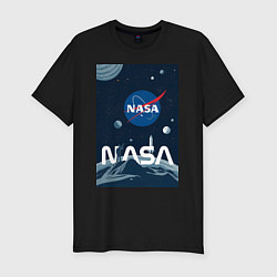Футболка slim-fit NASA в космосе, цвет: черный