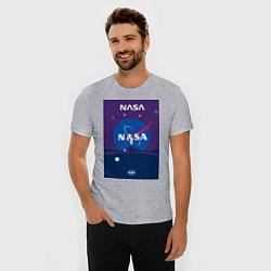 Футболка slim-fit NASA фиолетовый плакат, цвет: меланж — фото 2