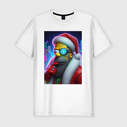 Футболка slim-fit Simpson Claus - cyberpunk, цвет: белый