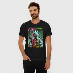 Футболка slim-fit Rick and Morty with a skeleton - cyberpunk, цвет: черный — фото 2