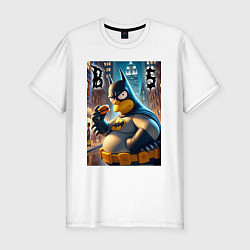 Футболка slim-fit Batsimpson - ai art fantasy, цвет: белый