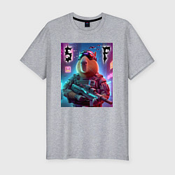 Футболка slim-fit Capybara soldier - special forces, цвет: меланж