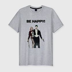 Футболка slim-fit Be happy, цвет: меланж