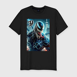 Футболка slim-fit Venom in New York city - ai art fantasy, цвет: черный