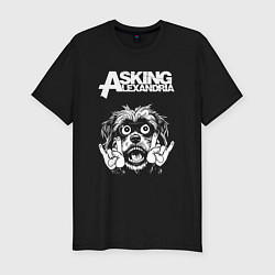 Мужская slim-футболка Asking Alexandria rock dog