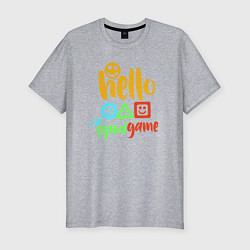 Футболка slim-fit Hello squid game, цвет: меланж