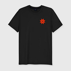 Футболка slim-fit Символ оберег алатырь, цвет: черный