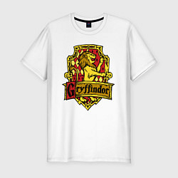 Футболка slim-fit Hogwarts - gryffindor logo, цвет: белый