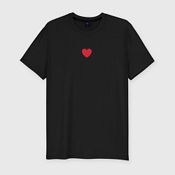 Футболка slim-fit Маленькое красное сердце love, цвет: черный