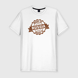 Футболка slim-fit Сделано в России, цвет: белый