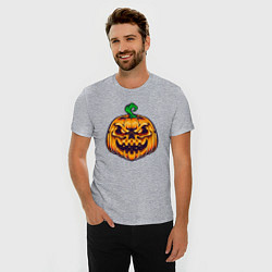 Футболка slim-fit Halloween pumpkin, цвет: меланж — фото 2