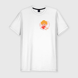 Футболка slim-fit Born to give love, цвет: белый