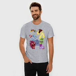 Футболка slim-fit Happy three friends - carousel, цвет: меланж — фото 2