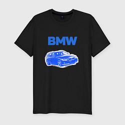 Мужская slim-футболка Blue bmw