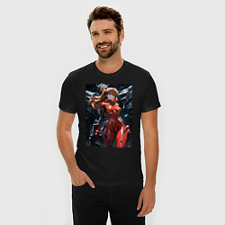 Футболка slim-fit Аска Лэнгли Евангелион, цвет: черный — фото 2