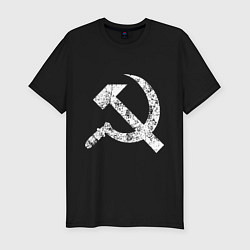 Футболка slim-fit Серп и молот символ, цвет: черный