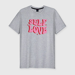 Футболка slim-fit Self love, цвет: меланж