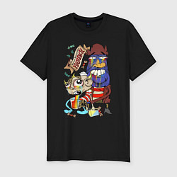 Футболка slim-fit Flapjack - rainbow, цвет: черный