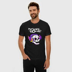 Футболка slim-fit My Chemical Romance - неоновый череп, цвет: черный — фото 2