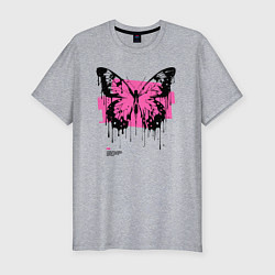Футболка slim-fit Emo butterfly, цвет: меланж