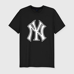 Мужская slim-футболка New York yankees - baseball logo