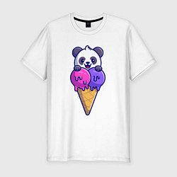 Мужская slim-футболка Panda ice cream