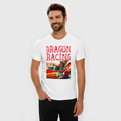 Футболка slim-fit Dragon cool racer - ai art, цвет: белый — фото 2