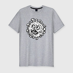 Футболка slim-fit Удивлённый вирус, цвет: меланж