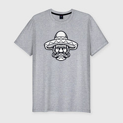 Футболка slim-fit Усатый мексиканец, цвет: меланж