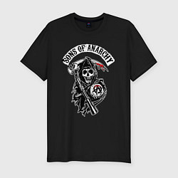 Футболка slim-fit Sons of anarchy - логотип, цвет: черный