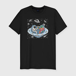 Футболка slim-fit Space party, цвет: черный