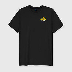 Футболка slim-fit Военно-морской флот: орёл, цвет: черный
