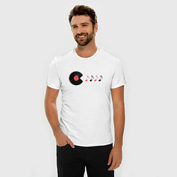 Футболка slim-fit Pac-Man ест ноты, цвет: белый — фото 2