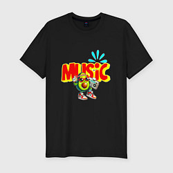 Футболка slim-fit Музыкальный авокадо, цвет: черный