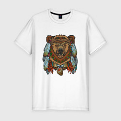 Футболка slim-fit Русский медведь, цвет: белый