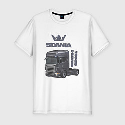 Футболка slim-fit Скания truck driver, цвет: белый