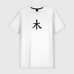 Футболка slim-fit Четверг японским иероглифом, цвет: белый