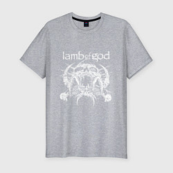 Футболка slim-fit Lamb of god - skull, цвет: меланж