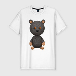 Футболка slim-fit Плюшевый медведь игрушка, цвет: белый