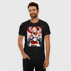 Футболка slim-fit Марин Китагава косплей Azur Lane, цвет: черный — фото 2