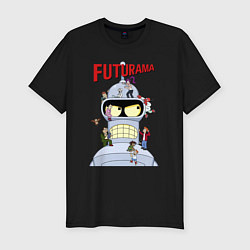 Футболка slim-fit Futurama all, цвет: черный