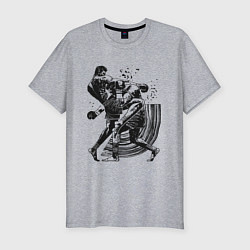 Футболка slim-fit Кикбоксинг, цвет: меланж