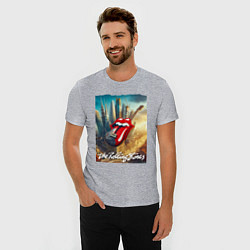 Футболка slim-fit Rolling Stones - logo-guitar, цвет: меланж — фото 2