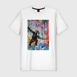 Футболка slim-fit Monkey graffiti, цвет: белый